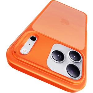 CASEKOO for iPhone 17 Pro Case, with Bright Orange Edge and Translucent Matte Back, Slim Cover Women Men for iPhone 17 Pro Phone Case 6.3 inch, Bright Orange