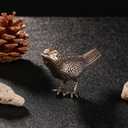 GIB Small Bird Statue for Home Decor, Solid Antique Brass Magpie Bird Figurine, Decorative Birds Ornaments, Gold Decor for Living Room Table, Bedroom, Office Desktop