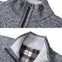 Vcansion Men's Slim Fit Full Zip Up Stand Collar Casual Knitted Sweaters Cardigan with Pockets (Gray, XXL)