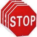 MECCANIXITY 4pcs Stop Sign 24" x 24" Warning Reflective Aluminum Signs for Street Traffic, Octagon Rust Free Sign