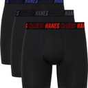 Hanes Men's Moves Performance Boxer Brief, Total Support Pouch, Regular, Trunk, and Long Leg, 3-Pack (Medium)
