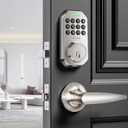 Keyless Entry Door Lock Deadbolt with Handle Set Smart Locks for Front Door with Lever Handles Auto Locking, Anti-Peeping Password, Easy Installation for Homes Hotel Bedroom Doors Satin Nickel