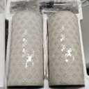 23 Inch Ceramic Table Lamp Set of 2, 3-Way Dimmable Modern White Bedside Lamps with Linen Shade for Bedroom, Nightstand Lamps for Living Room End Table Office, Polished Finish, LED Bulb