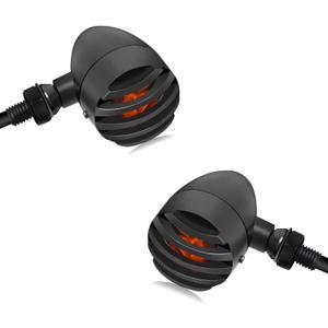 NTHREEAUTO Motorcycle Blinkers, Waterproof Aluminum Bullet LED Turn Signals, Rear Red Indicator Light Compatible with Harley Dyna, Honda, Yahama, Bobber,Suzuki and Kawasaki 12V Motorbikes