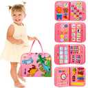 Winblo Toddler Busy Board - Montessori Toys for Toddler Girl Birthday Gift, Educational Learning Sensory Busy Book for Toddlers Girls, Toddlers Activities Toy for Airplane Car Travel