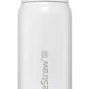 LifeStraw Go Series  Insulated Stainless Steel Water Filter Bottle for Travel and Everyday Use Removes Bacteria, Parasites and Microplastics, Improves Taste, 24oz Polar White