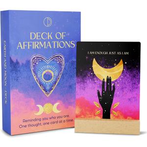 Positive Affirmation Cards for Women, 60 Mindful Prompts to Calm Social Anxiety, Build Confidence & Support Daily Self Care, Bright, Vibrant Mindfulness Deck for Teens and Adults