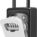 Puroma Lock Box, Large Key Lock Box Resettable Combination Code Lockbox, Portable Wall Mount Lockbox Security Safe Box for Outside Outdoor Home Office Door Handle House Key, Gray (Pack of 1) (Grey)