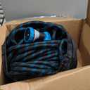 150Ft Non-Expandable Garden Hose, Flexible Water Hose with 10-Pattern Spray Nozzle, Lightweight Hose Pipe, Kink-Free, Leak-Proof, 3/4" Solid Metal Fittings (Blue)