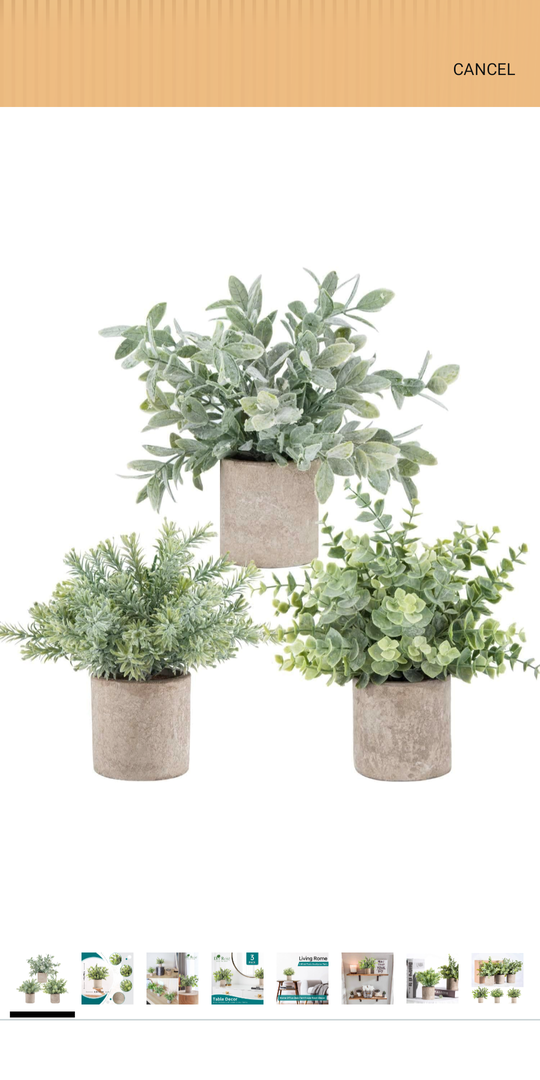 Der Rose 3 Pack Mini Potted Fake Plants Artificial Plastic Eucalyptus Plants Topiaries for Home Office Desk Farmhouse Shelf Room Bathroom Decor(Sage Green)