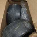 RONPOW 11x6.00-5 Flat Free Lawn Mower Tire and Wheel, 11x6x5 Solid Front Tires for Zero Turn Mower, 400Lbs Load, 3/4", 5/8" and 1/2" Bearings, 5.31"-7.71" Hub for Residential Commercial, 2Pack Black