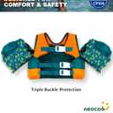 AEOCOO Puddle Float Jumper 20-30-50-60-70 Pounds, Toddler Swim Vest for 1-3-5-6-9 Years Old, Pool Floats with Swimming Arm Floaties Swim Jacket & Water Wings for Kids Swimmies, Boys, Girls, Nios