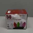 C9 Christmas Lights Outdoor, 50 FT 50 LED Vintage Warm White C9 String Lights Connectable for Christmas Tree Roofline Patio Garden Backyard Holiday Party Indoor Outdoor Decoration, Green Wire