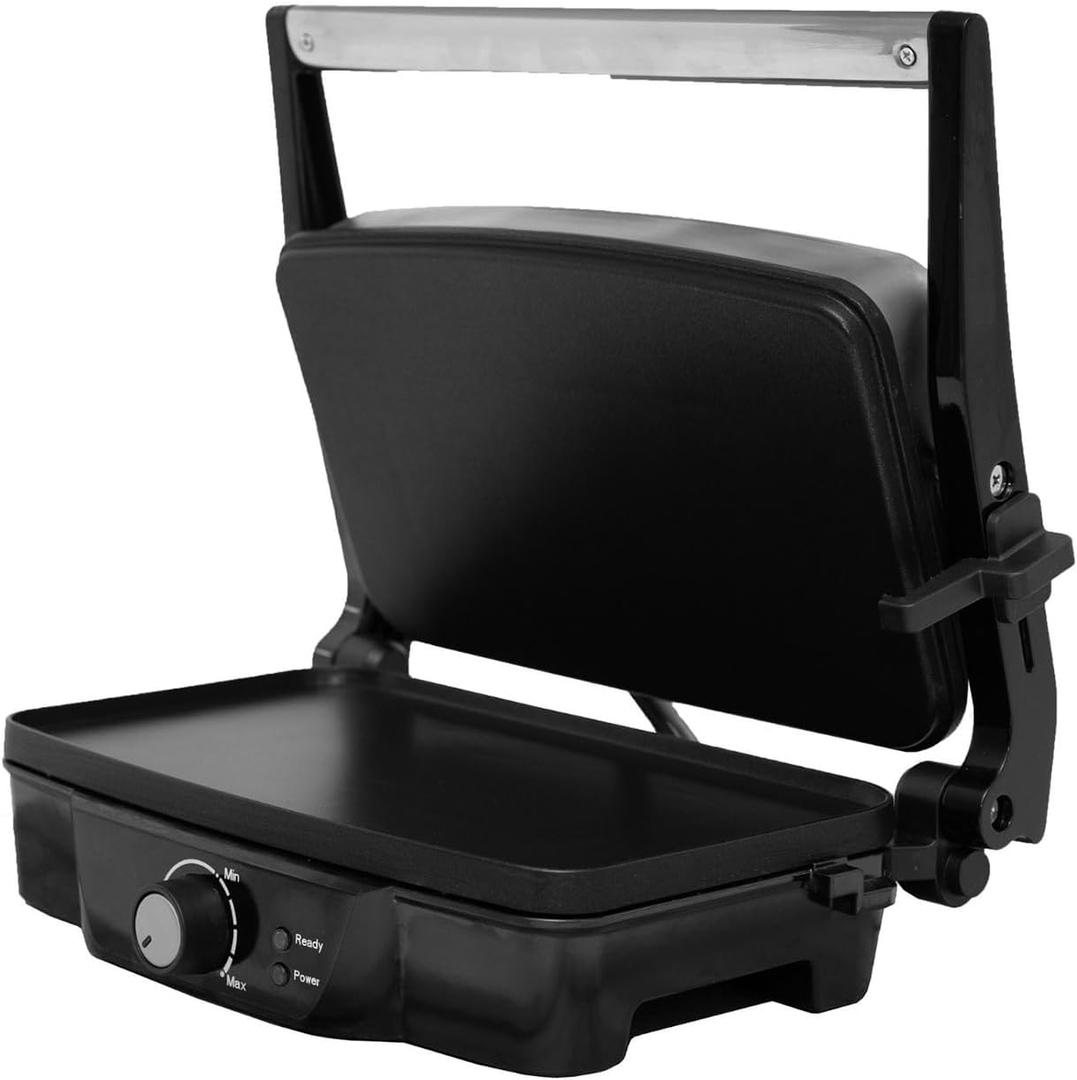 IMUSA Stainless Steel Panini Press Electric with Adjustable Temperature Settings and Nonstick Plates, 1200W (12 x 10 inches (Pack of 1))