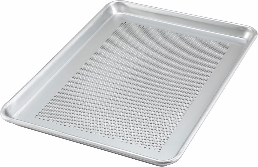 Winco 13 x 18 Perforated Aluminum Sheet Pan, Half Size