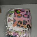 Zonon Cheetah Birthday Decorations Tableware Set Neon Rainbow Leopard Birthday Party Decorations Include Banner, Plates, Napkins, and Tablecloth Etc, for Rainbow Leopard Party Supplies