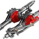 Aluminum Front Rear Complete Axle Set with Enhanced Axle Shaft for Axial SCX10 RC4WD D90 1/10 RC Crawler Upgrade Parts (Titanium)