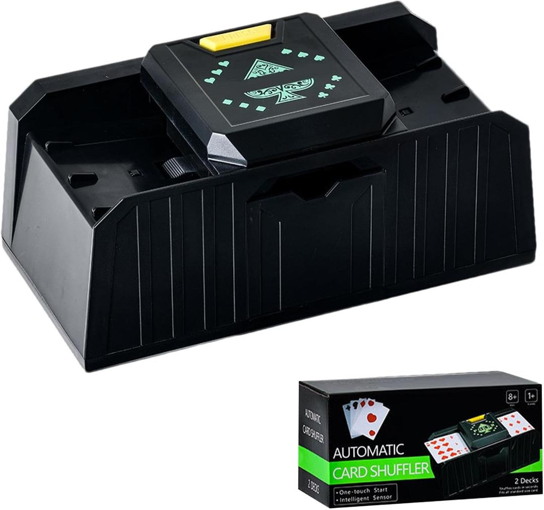 Automatic Card Shuffler, Card Shufflers, Electric Card Shuffler, Card Shuffler 2 Deck, Card Shuffler Machine for u.n, Phase10, Texas Hold'em, Poker, Home Card Games, Blackjack, Club