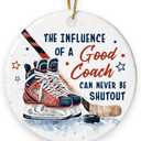Hockey Coach Ornament 2025 - Appreciation Hockey Coach Gifts for Women Men, Ice Hockey Ornament for Christmas Tree, Inspirational Gifts for Coaches Leader Mentor Inspirer Supporter Teacher Trainer Dad