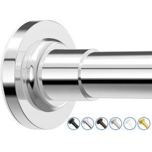 SUNALLY Shower Curtain Rod, Spring Tension Shower Rods Adjustable 32-61 Inch Stainless Steel Telescoping Curtain Rod for Bathroom or Windows, No Drilling, No Slip, No Rust, Chrome