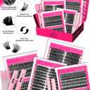 MilyBest 4 Styles Lash Clusters Kit 864Pcs Eyelash Clusters Lash Kit Volume Lashes Clusters D Curl DIY Individual False Eyelashes with 2 Bond&Seal Wispy Bulk Cluster Eyelash Extensions Kit De Pestaas