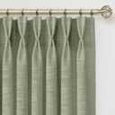 INOVADAY Memory Trained Pinch Pleated Curtains 90 Inches Long, Linen Curtains for Living Room, 2 Panel Set Pinch Pleated Drapes with Hooks, Light Filtering Window Treatment, 40" W x 90" L, Sage Green