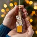 Beer Ornaments 2025, 2 Layers Wooden Christmas Tree Ornaments, for Beer Drinkers, Beer Christmas Ornament for Christmas Tree Decorations, Beer Lovers Gifts for Men Women