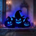 Halloween Table Decorations Wooden Pumpkin Tabletop Centerpieces Decoration Sign with Lights, Farmhouse Home Indoor Party Decor(Pumpkin)