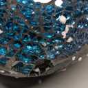 VOREEN Mosaic Glass Bird Feeder, Handcrafted Hanging Fly-Through Feeder for Outdoor Garden & Backyard, Blue Flower Mosaic Style