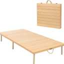 Portable Wooden Folding Table, Picnic TableFloor TableNatural Pine, 43x21 Inch, Low Height Design for Picnic, Camping, Coffee Service, Bohemian Style