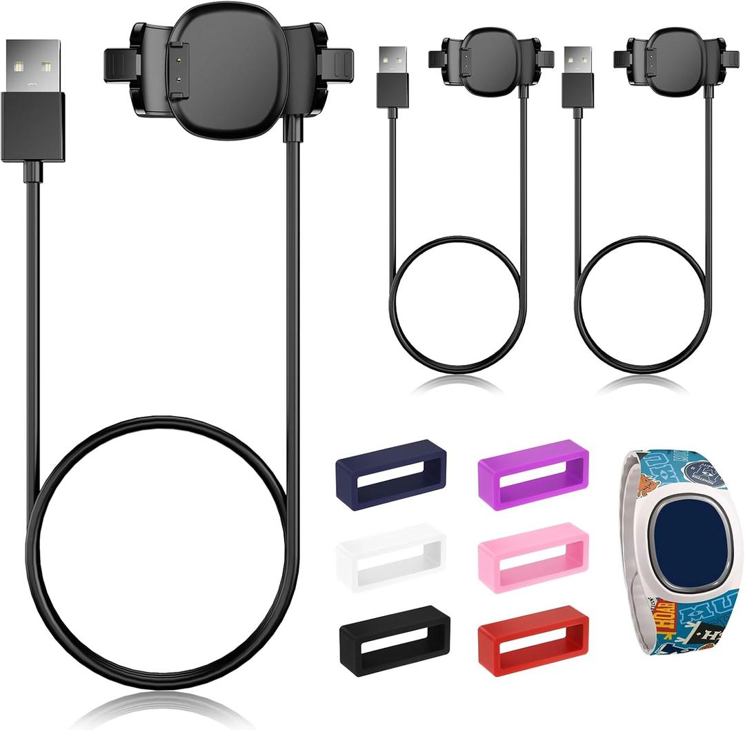 3 Pack Compatible with Disney-Magic Band Plus Charger, 3.3ft Replacement Charger Only Compatible with Disney-Magic Band+, Black