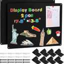 MAXECHO 2 Pack Black Magnetic Bulletin Board, 17.5"13.5" Magnet Boards for Wall, Cabinet to Display Photos, Notes