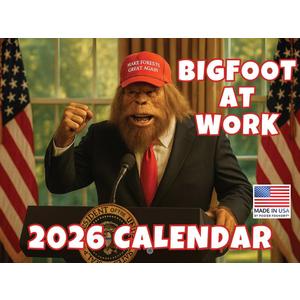 Bigfoot At Work Calendar 2026 Monthly Wall Calender 12 Month | American Made In The USA