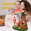 Solar Tiki Outdoor Statues: 8.3'' Funny Tiki Bar Decor with Solar Light Outside Decoration for Lawn Yard Patio Garden Gifts for Housewarming (Mushrooms)