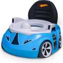 Hot Wheels Blue Race Car Potty Training Toilet, Race Car Potty Seat Includes Detachable Toddler Toilet Seat and Kids Potty, Ages 12 Months and Up