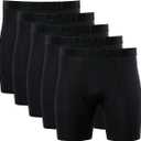 Gildan Men's Performance Underwear Boxer Briefs, Black (5pack), Medium