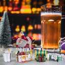 HSJH 71 Pcs Miniature Ice Cubes Beer Bottles and Mini Drink Soda Pop Cans House Accessories for Fairy Garden Pub Bar Cake Decoration 1/12 Doll House Barrel Pretend Play DIY Party Toys Red Wine