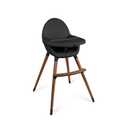 Convertible High Chair for Babies, Toddlers, Kids & Children - Wooden Highchair with Adjustable Height & Dishwasher Safe Tray - Wood Feeding & Dining Chair - Converts to Booster Seat (Black), 30"D x 16"W x 16"H
