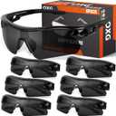 OXG 6 Pack Safety Glasses for Men Women, ANSI Z87.1 Work Glasses Anti Scratch Protective Eyewear with UV400 Protection (Grey)