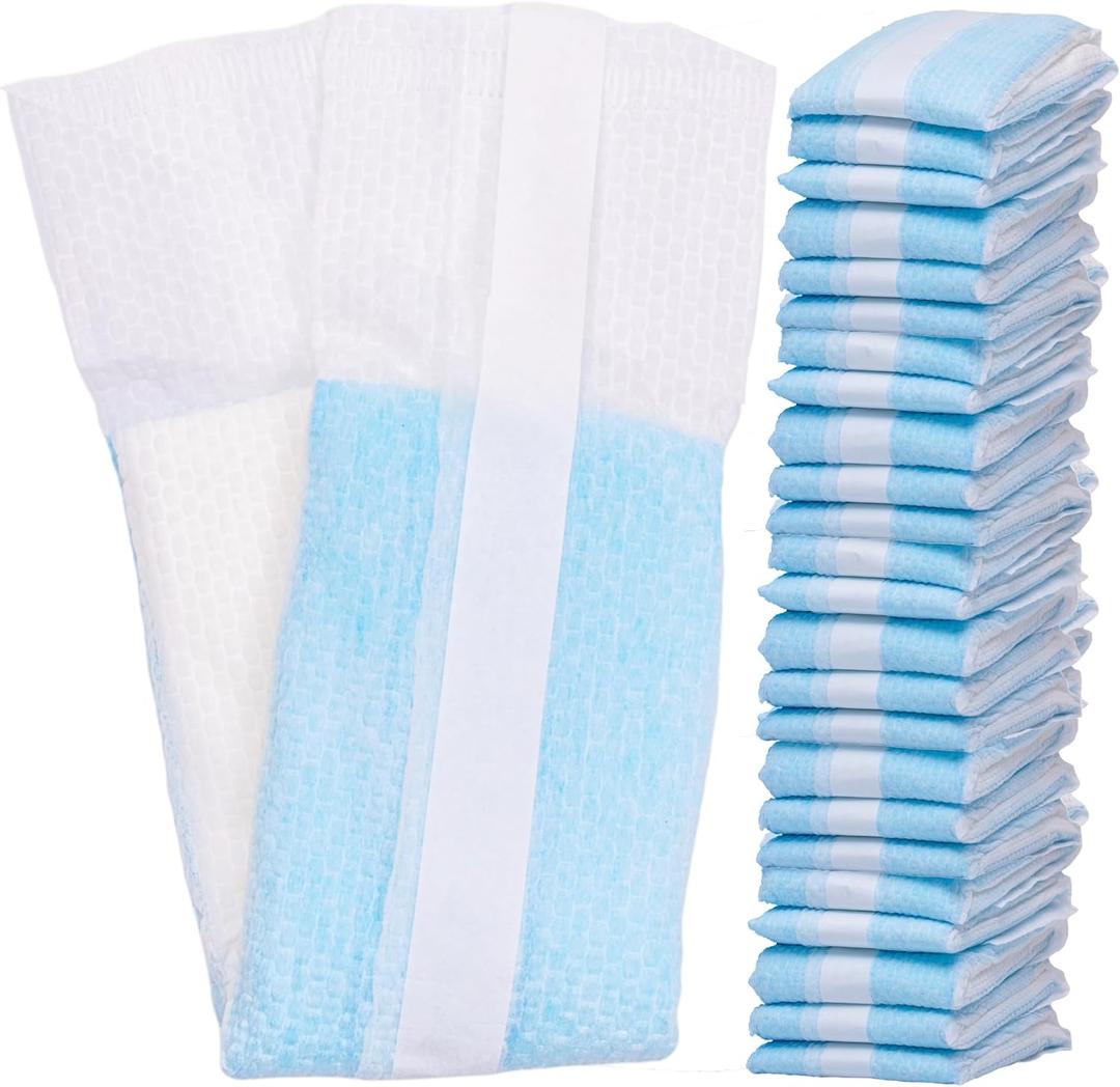 Vakly Extra Long Postpartum Maternity Pads with Tails [24 Pack] Large 3''x20'' Maximum Absorbency Heavy Flow Postpartum Incontinence Pads - Ultra Soft Disposable Nursing Pads for New Moms (24)