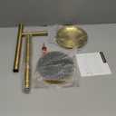 Toilet Paper Holder Stand Gold with Shelf on Top, Sturdy TP Roll Holder Floor Standing, Stainless Steel Base (Gold)