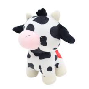 Holiday Home 6" Black/White Spotted Cow Valentine's Plush