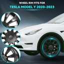 New 20 Inch 20x9.5" Replacement Wheel Rim Fits for Tesla Model Y 2020 2021 2022 2023, OEM Design Wheel Black Single Rim
