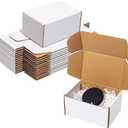 White Shipping Boxes 6x4x3" 25 Pack - Corrugated Cardboard Mailing Boxes for Small Business - Literature Mailer Packaging Supplies