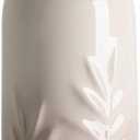 Sweejar Ceramic Olive Oil Dispenser Bottle, 24 Oz Relief Opaque Oil Cruet Protects To Reduce Oxidation, Suitable for Storage Soy Sauce, Coffee Syrup, Liquids, Set of 1 (Gradient FogGray)