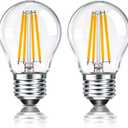 G45 LED Edison Filament Bulb 4W (40 Watt Equivalent), 2700K Warm White, E26 Base Clear Glass Small Globe Light Bulbs for Pendant Lights & Chandeliers, Non-Dimmable, 2 Pack