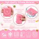 3 x 5 Pcs Christmas Lollipop Silicone Molds, Cute Christmas Stocking Santa Bear Cake Decoration Fondant Molds for Cupcake Toppings Biscuits Candy Chocolate Flower Paste Dough Clay Resin Modeling