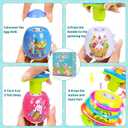 Itscolofy 4 Pack Easter Basket Stuffers for Kids Light Up Spinning Singing Tops with Flash, Easter Gifts for Toddler Boys Girls, Easter Eggs Toys, Easter Eggs Filled Goodie Bag Prize Party Favor
