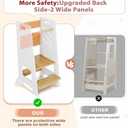 Toddler Tower with Sliding Panel, 3-Level Adjustable Kitchen Stool,Sturdy