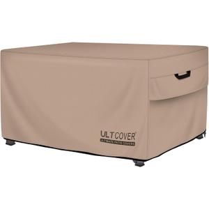 ULTCOVER Rectangular Gas Fire Pit Table Cover 43x22 inch Waterproof Heavy Duty Firepit Cover (Brown)